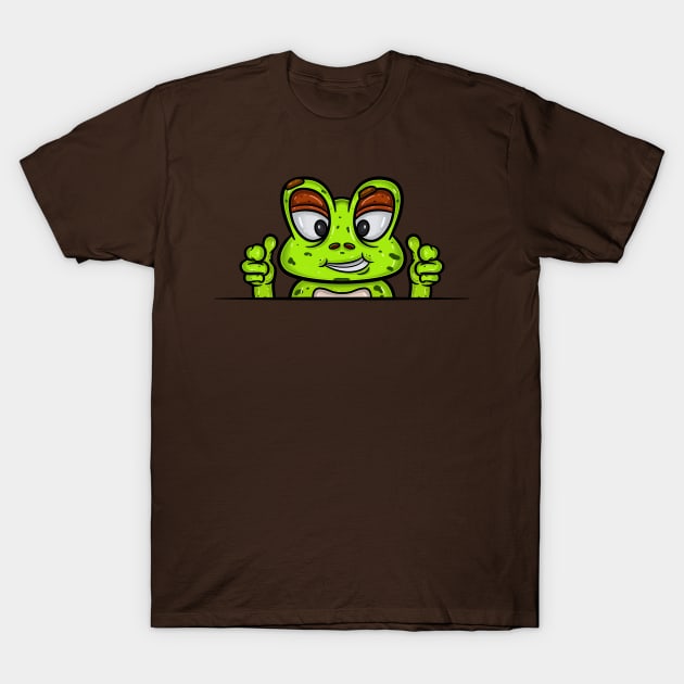 Frog Cartoon With Smug Face Expression T-Shirt by tedykurniawan12